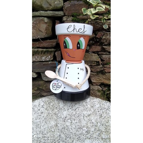 Chef decorativos  para cocina en terracota pintados a mano