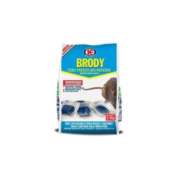 Raticida Brody cebo fresco ratas y ratones envase ahorro de 1 kg