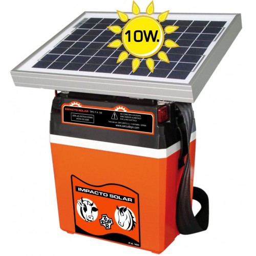 Pastor eléctrico de impacto solar 10 W y batería 12 V