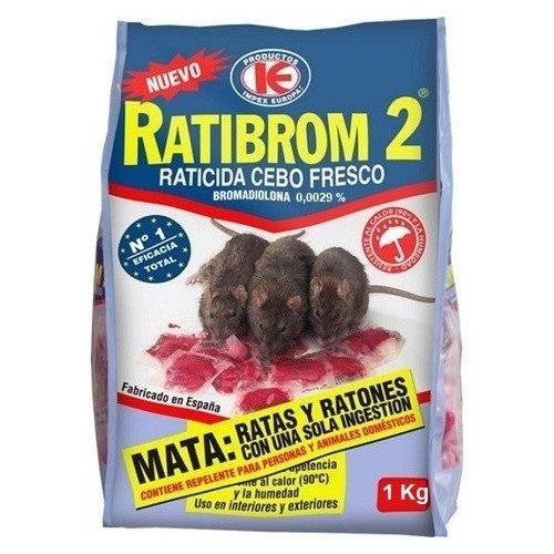 ¡¡¡¡Pack raticida RATIBROM 2 de 10 unidades  de 1 kg!!!!! portes gratis