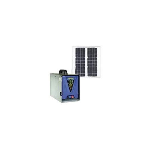 Pastor eléctrico solar corral a batería 12 V con cubierta metálica