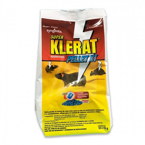 Rodenticida SUPER KLERAT para control de ratas y ratones