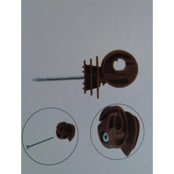 Aislador para hilo / cinta 10 mm poste madera caja con 50 aisladores