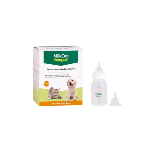 Milkcan leche de sustitución para cachorros y gatitos con biberon incluido