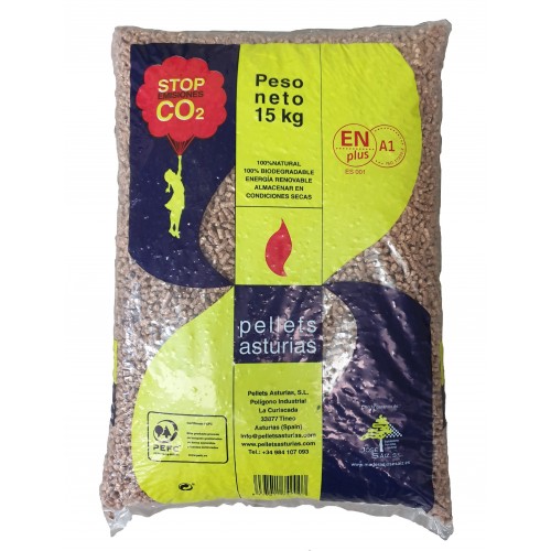 ¡¡¡¡ Pack de 6 sacos de pellets Asturias de 15 kg !!!! ¡ Portes gratis !