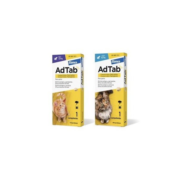 AdTab comprimido masticable antiparasitario para gatos