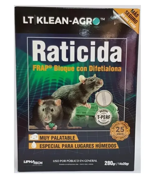 Raticida FRAP  bloque con Difetialona 280 gr
