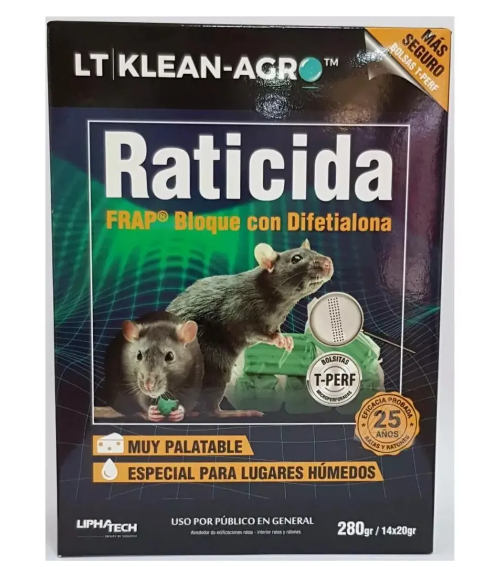Raticida FRAP  bloque con Difetialona 280 gr