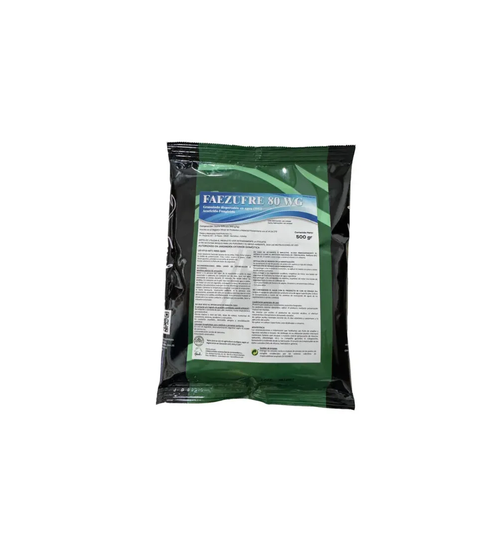 Azufre Mojable 80% WG Faezufre 500g | Protección contra Hongos y Ácaro