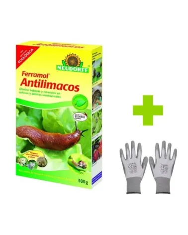 Antilimacos ecológico Ferramol NEUDORFF 500 gr + Guantes de trabajo