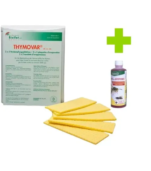 Tratamiento Varroa Thymovar + Atrayente concentrado para avispas y avi