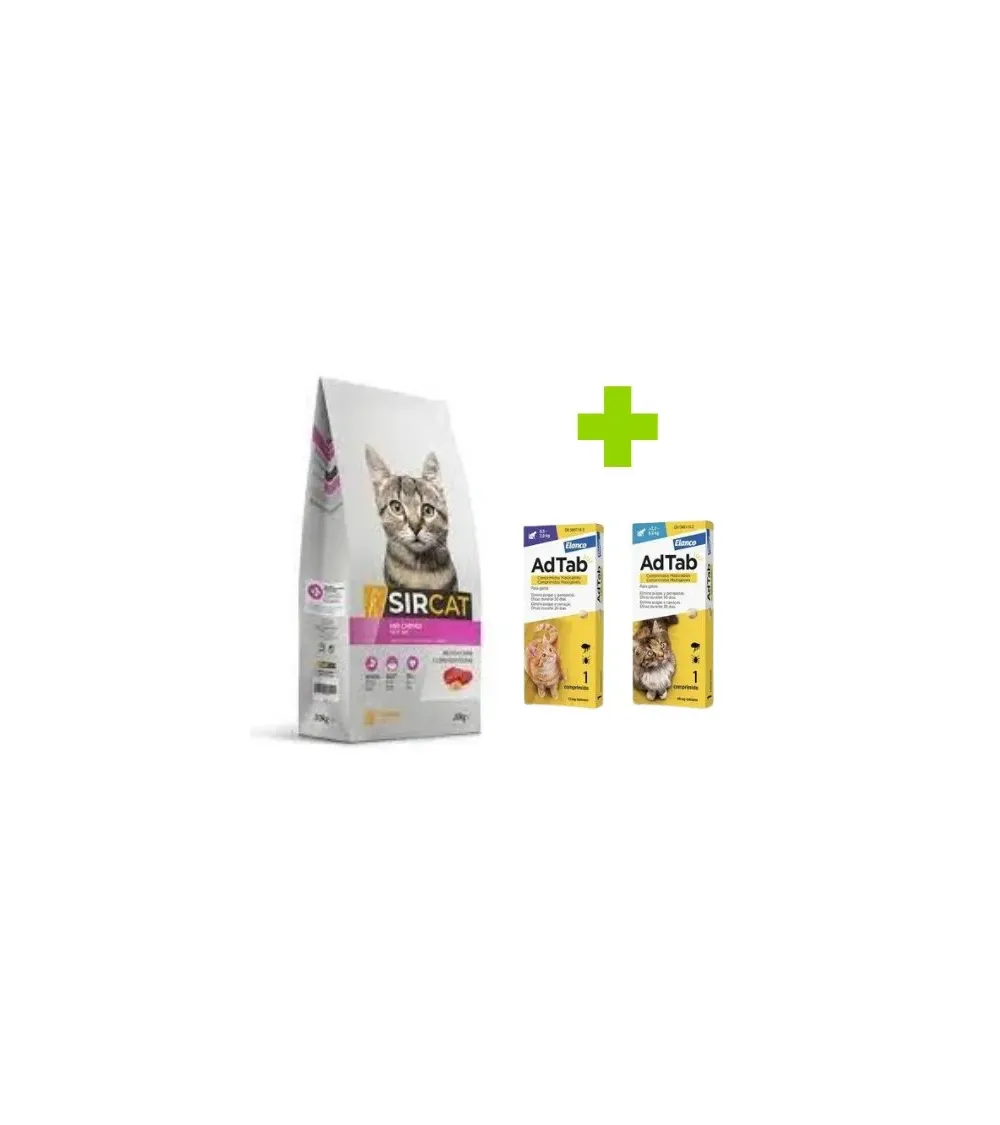 Pienso para gatos Sircat 3 kg + AdTab comprimido masticable