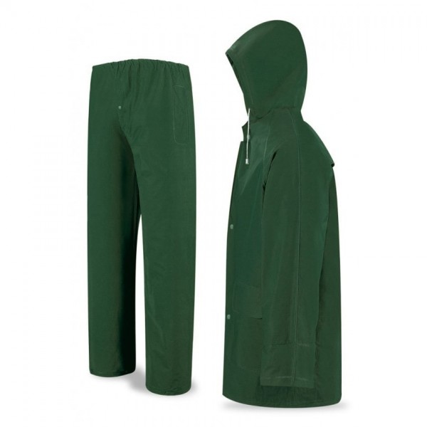 Traje de Agua Impermeable Verde Pvc Talla 9-XXL