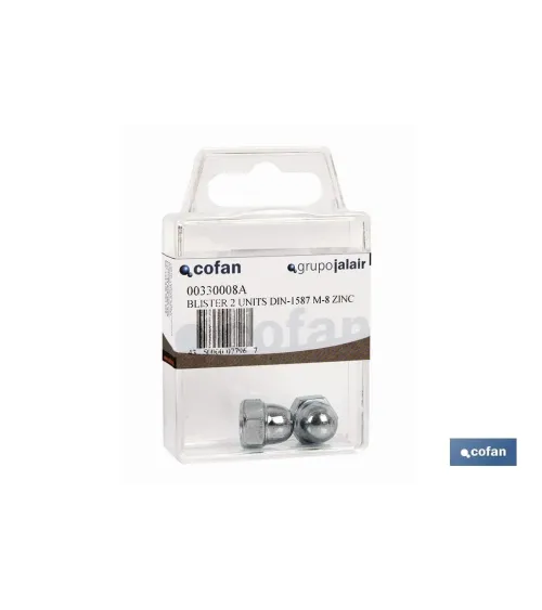 BLÍSTER DE 2 UDS. DIN-1587 M-8 ZINC VENTA UNITARIA