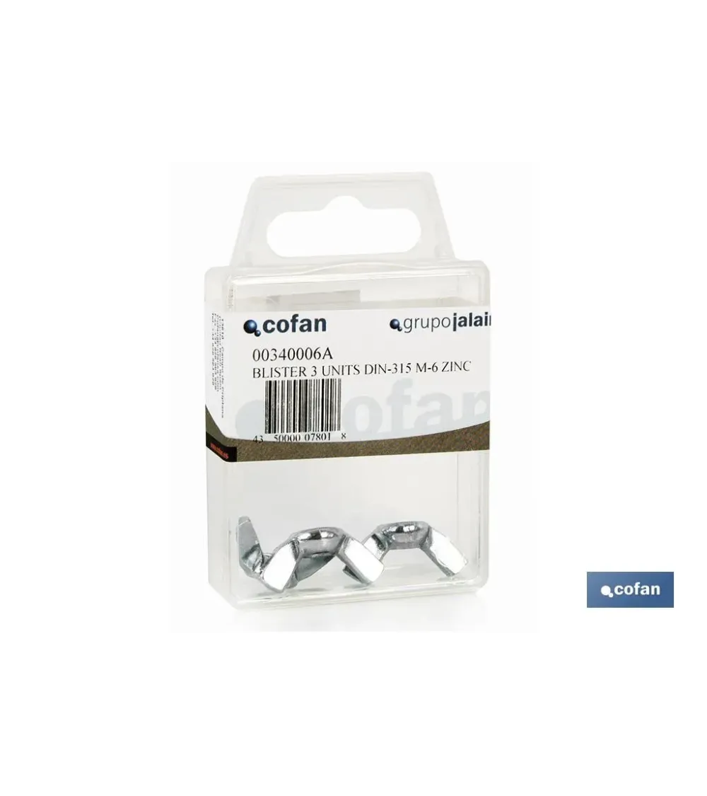 BLÍSTER DE 6 UDS. DIN-315 M-5 ZINC VENTA UNITARIA