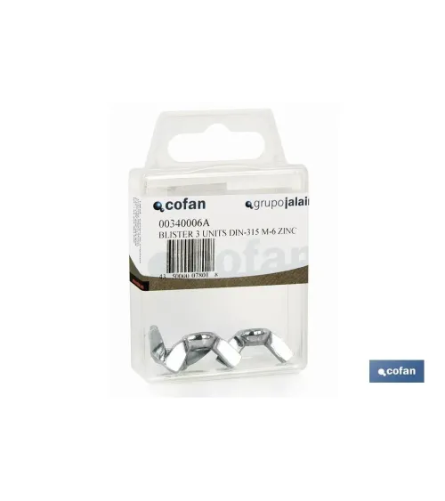 BLÍSTER DE 4 UDS. DIN-315 M-6 ZINC VENTA UNITARIA
