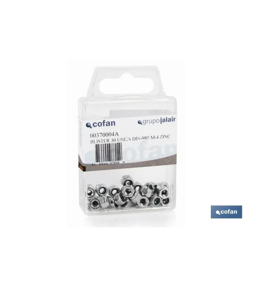 BLÍSTER DE 4 UDS. DIN-985 M-8 ZINC VENTA UNITARIA