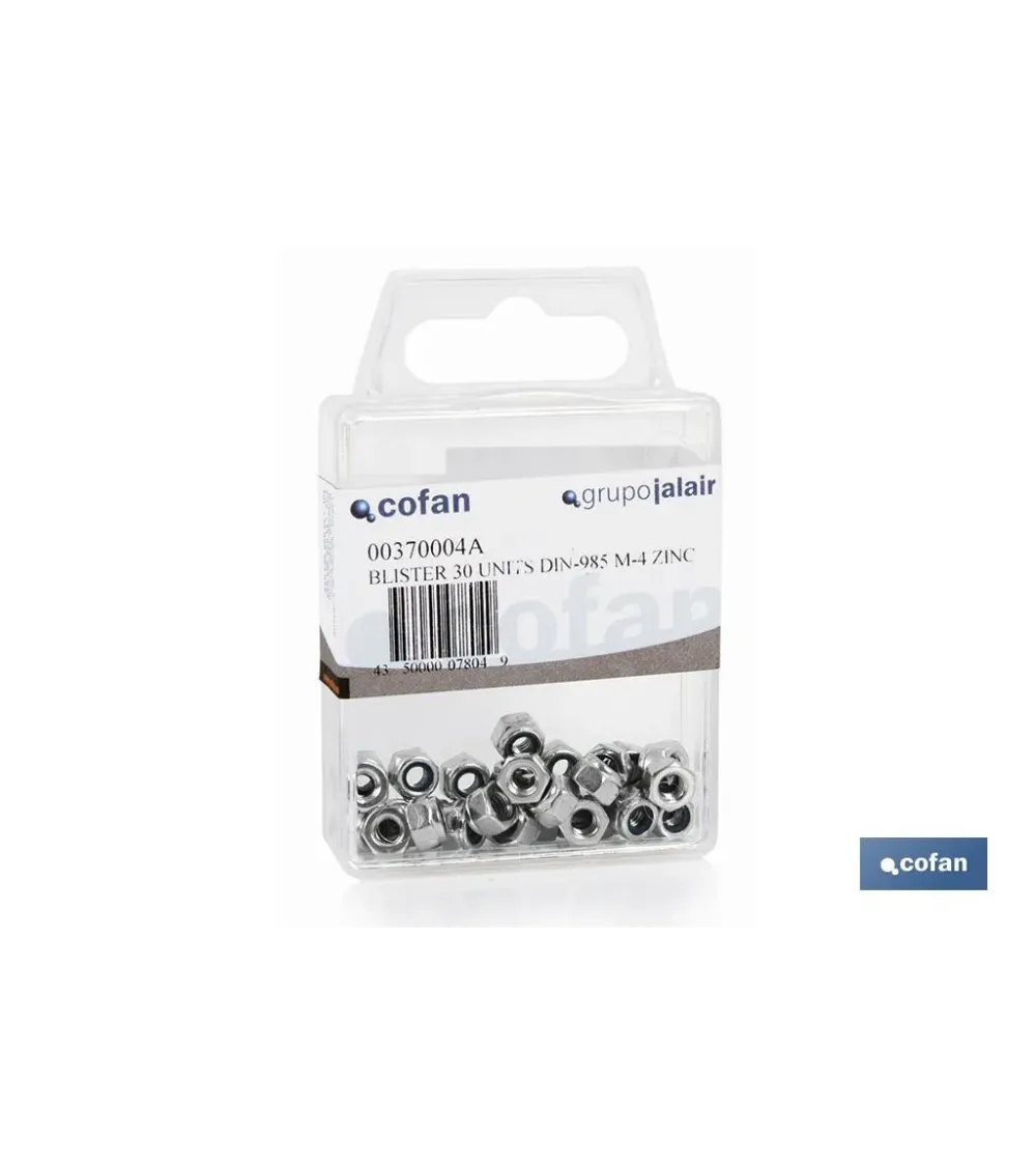 BLÍSTER DE 4 UDS. DIN-985 M-8 ZINC VENTA UNITARIA