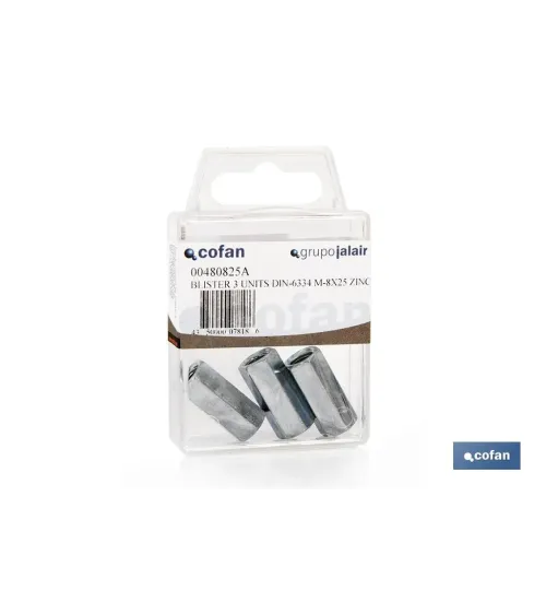 BLÍSTER DE 2 UDS. DIN-6334 M-10X30 ZINC VENTA UNITARIA