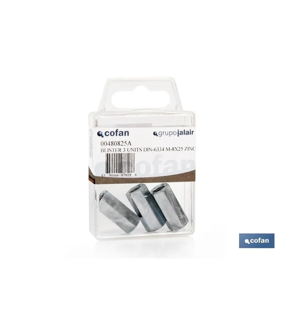 BLÍSTER DE 2 UDS. DIN-6334 M-10X30 ZINC VENTA UNITARIA