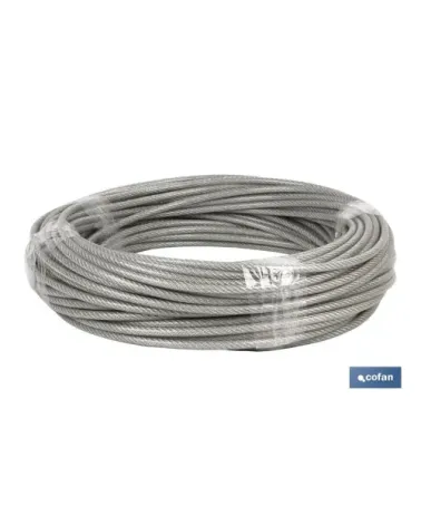 CABLE ACERO (6mm) 4X6MM  6X7+1 PLAST. (100 M)