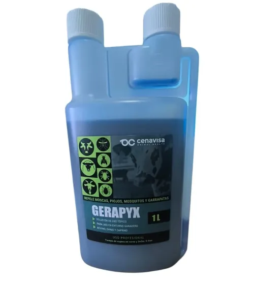 Repelente moscas ,mosquitos ,piojos y garrapatas GERAPYX 1 litro ¡¡¡ PORTES GRATIS !!!