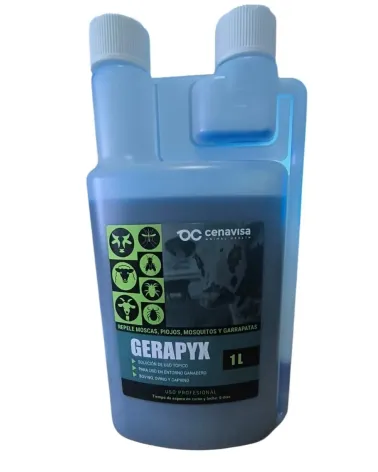 Repelente moscas ,mosquitos ,piojos y garrapatas GERAPYX 1 litro ¡¡¡ PORTES GRATIS !!!