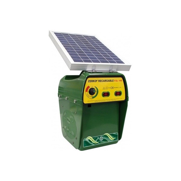 Pastor eléctrico  recargable ZERKO solar con panel 10 w