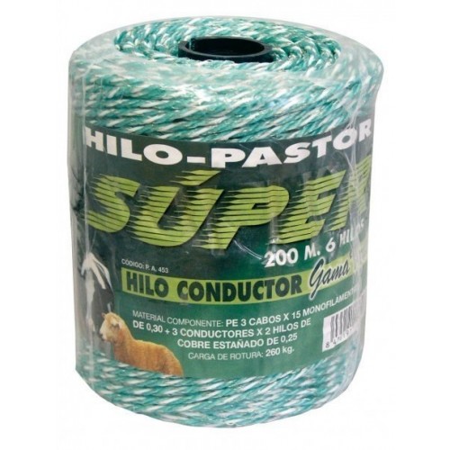 Hilo conductor blanco-verde 200 metros y 9 hilos de acero INOX