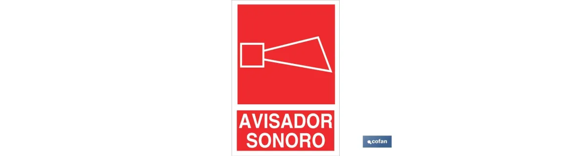Señal Avisador sonoro Pictograma + Texto