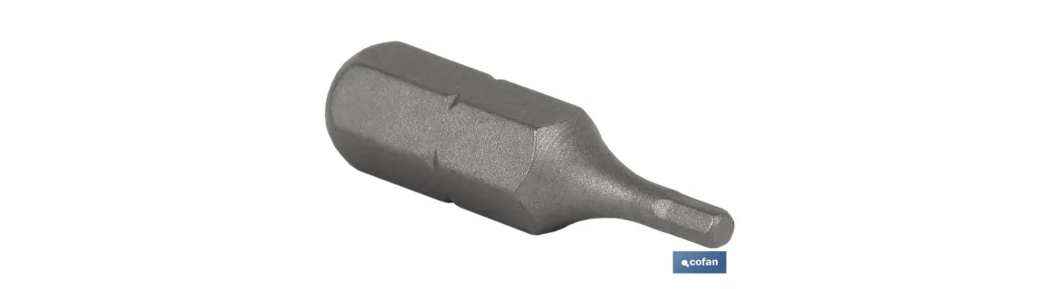 Punta Hexagonal para atornillador de Acero | Modelo 1/4 Allen Estándar | Longitud 25 y 50 mm