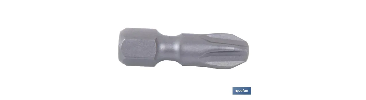 Puntas Phillips de atornillar en 1/4\" | Con huellas desde PH 0, PH 1, PH 2 y PH 3 | Versiones de 25 y 50 mm de longitud