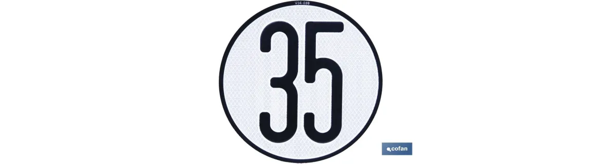 Disco V-4 limitación velocidad (35 km/h)