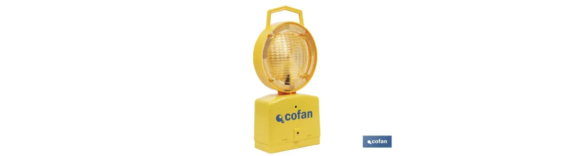 Lámpara Baliza de Señalización en Obras | Incluye Sensor de Oscuridad | Color Amarillo