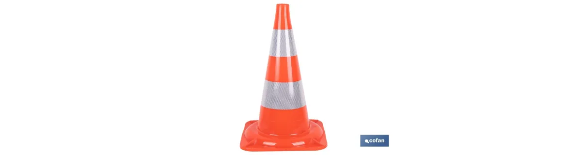 Cono de señalización para automoción | Color naranja | Altura: 50 cm