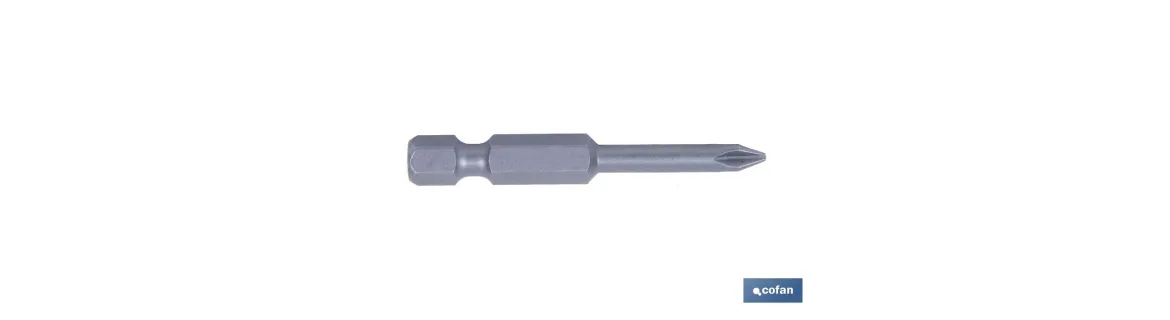 Kit de puntas de acero para atornillar | Contenido 3 puntas Phillips de 50 mm | Modelo 1/4 PH