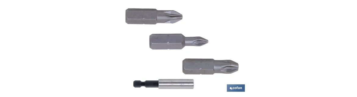 Kit de puntas de atornillar y adaptador | Contenido 3 puntas Pozi drive y un adaptador | Modelo 1/4 PZ