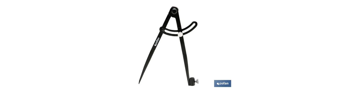 Compás de puntas | Con soporte para sostener el lapicero y fijador de medidas | Medidas: 200 mm