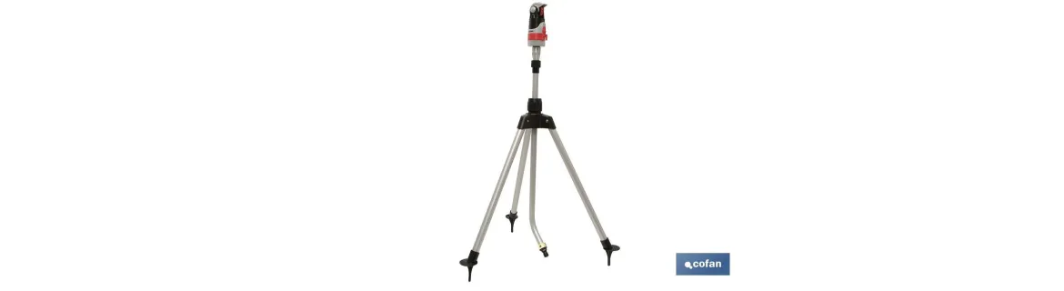 Aspersor 4 posiciones | Con trípode telescópico | Adecuado para el riego de jardines y césped
