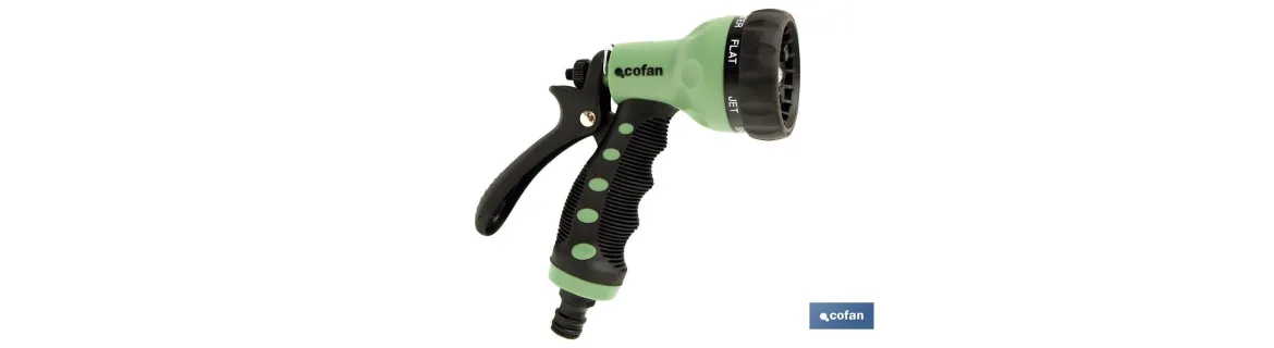 Pistola de Riego en ABS | 7 Posiciones de Pulverización | Para regar Plantas o Césped