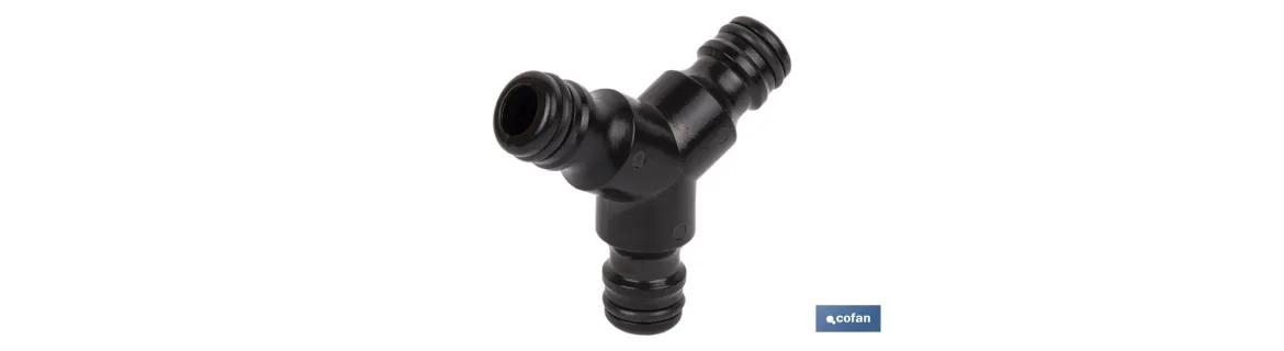 Conector triple en forma \"Y\" para mangueras de jardín | Rosca macho para empalmes | Ideal para jardinería y agricultura