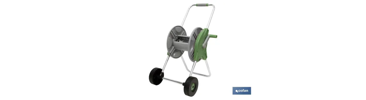 Enrollador de Manguera con Ruedas | Carro de manguera portátil | Fácil y cómodo de transportar