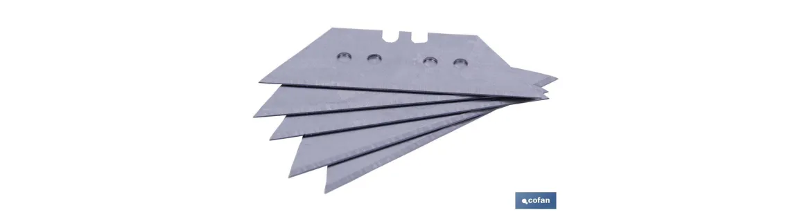 Pack de 5 cuchillas | Trapezoidales | Medidas de la cuchilla: 60 mm