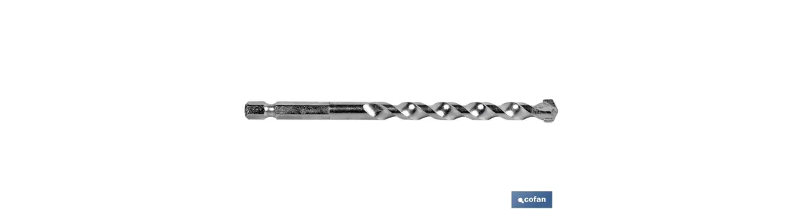 Broca profesional para muros mango hex. 1/4”