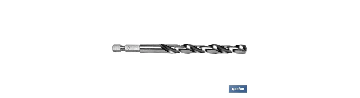 Broca rectificada HSS mango hex. 1/4”