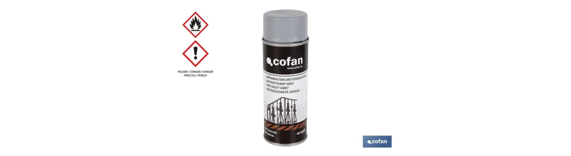 Pintura en spray Imprimación | Color Gris | Antióxido | Envase de 400 ml
