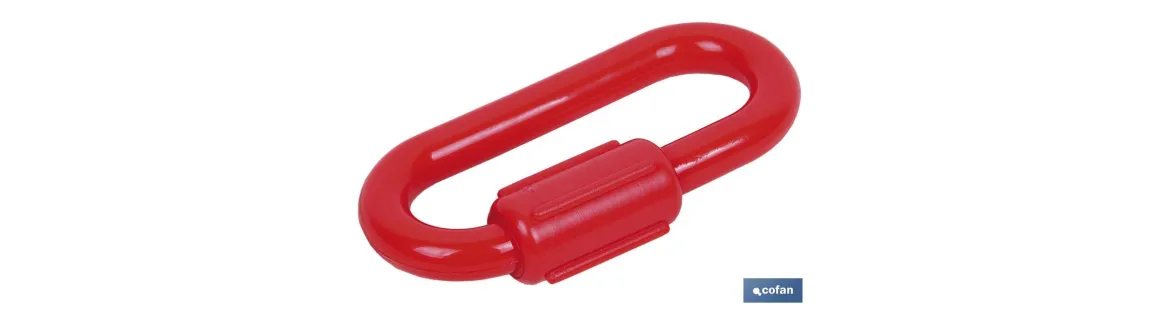 Unión de cadena de polipropileno | Color: rojo | Eslabón de 8 mm | Cierre integrado