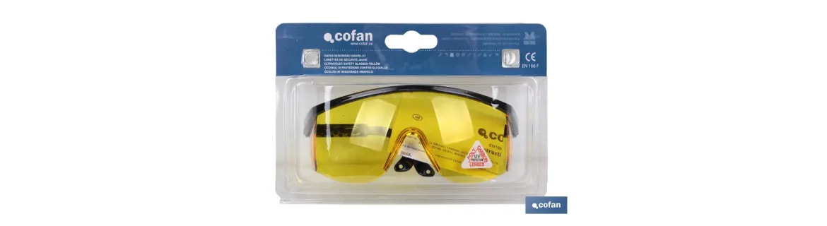 Blíster Gafas de Seguridad | Lente Color amarillo | Protección UV | EN 166:2001