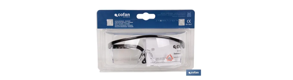 Blíster Gafas de Seguridad | Con lente clara | Modelo Estándar | EN 166:2001