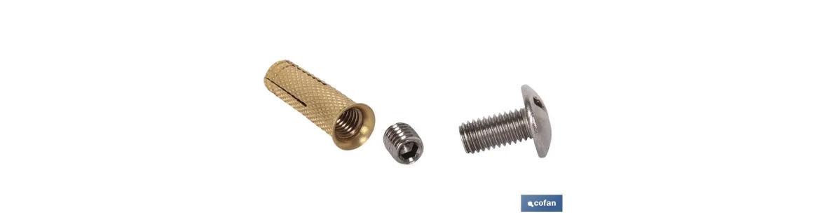 Kit de anclaje de cobertor de piscinas | Compuesto de taco, tornillo y espárrago | Fabricado en latón y acero inoxidable